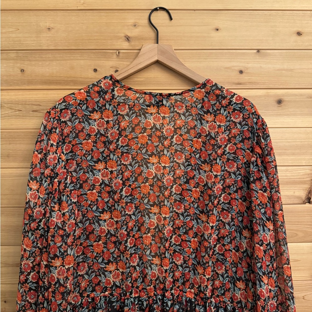 torrid Black and Red Floral High-Low Kimono Dress - Picture 7 of 13